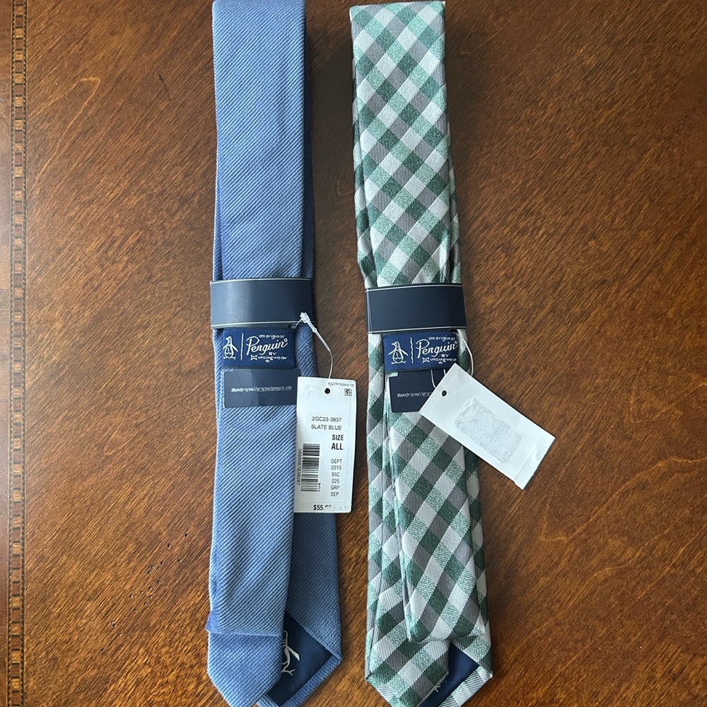 Original Penguin Blue and Checkered Tie Duo - Picture 4 of 8